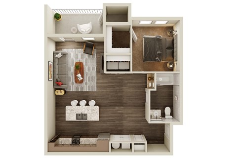 1 bedroom floor plan